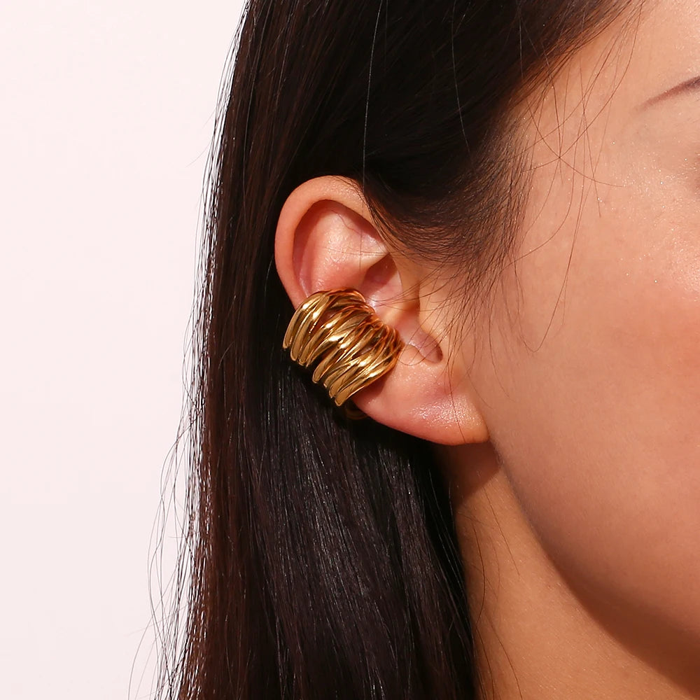 Vintage Multilayer Earrings in Stainless Steel with 18K Gold Plating