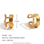 Asymmetrical Hollow Clip Earring in 316L Stainless Steel