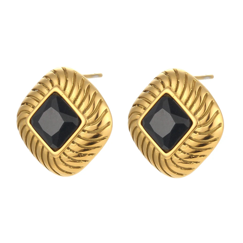 Twill Zircon Stud Earrings