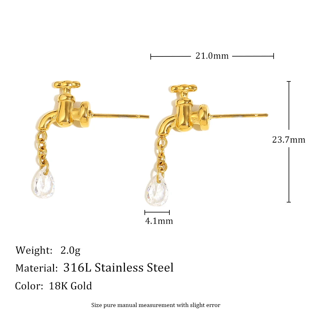 Waterdrop Zircon Earrings