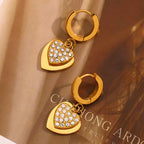 Twin Hearts Zircon Earrings