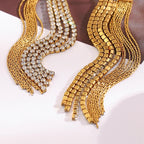 Asymmetrical Earrings with Zirconia in 316L Stainless Steel