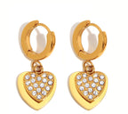 Twin Hearts Zircon Earrings