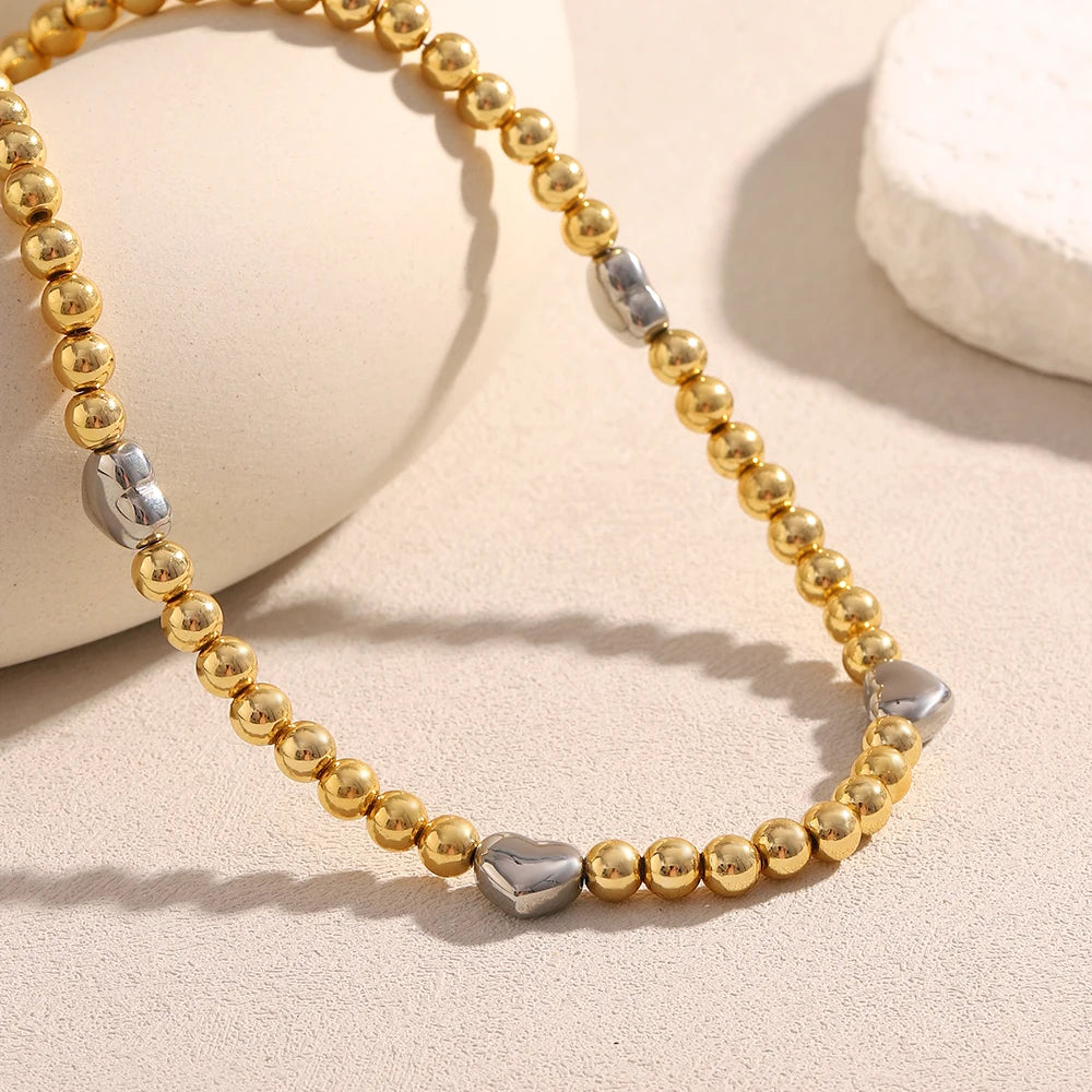 Double Colour Bead Love Necklace