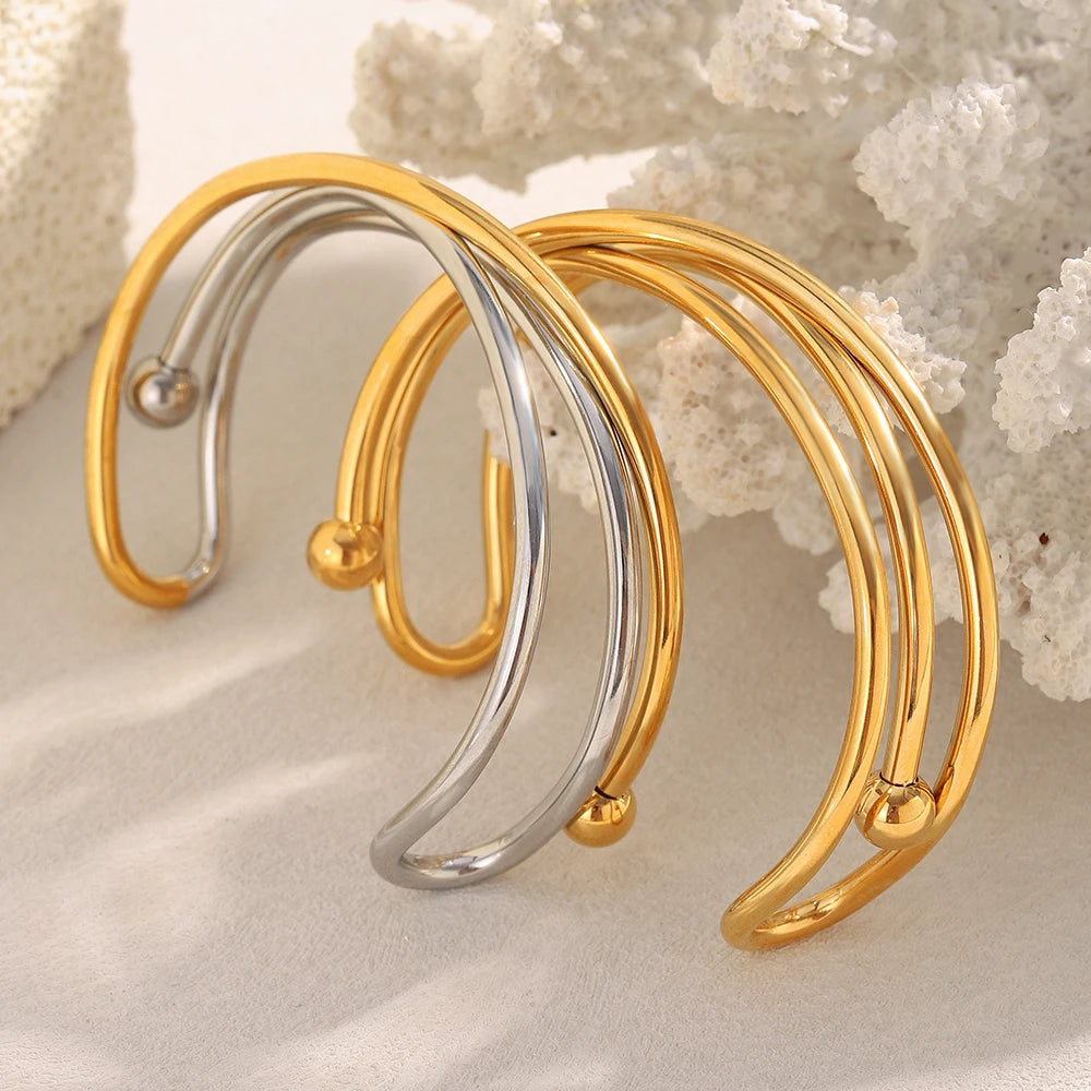 Double Colour Cross Open Bangle