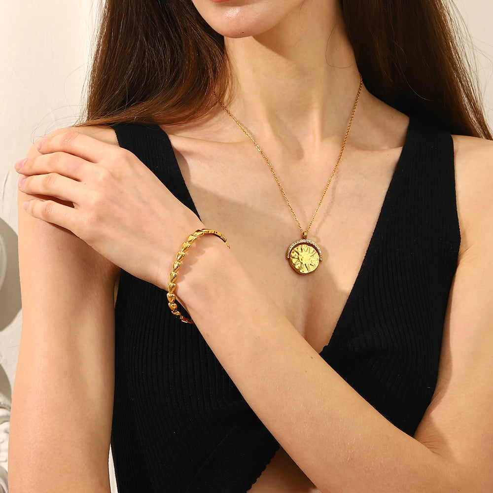 Flip Pendant Sun Moon Star Necklace
