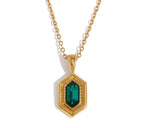 Hexa Emerald Necklace