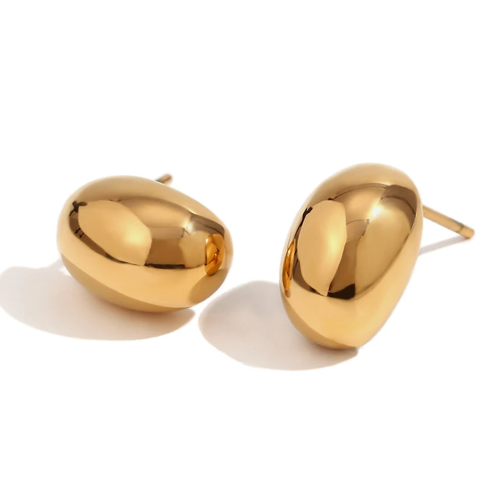 Elegant Stainless Steel Hollow Earrings – Gold and Silver