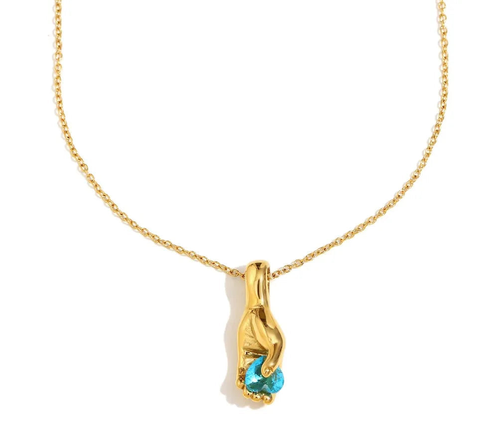 Hand Held Heart Pendant Necklace