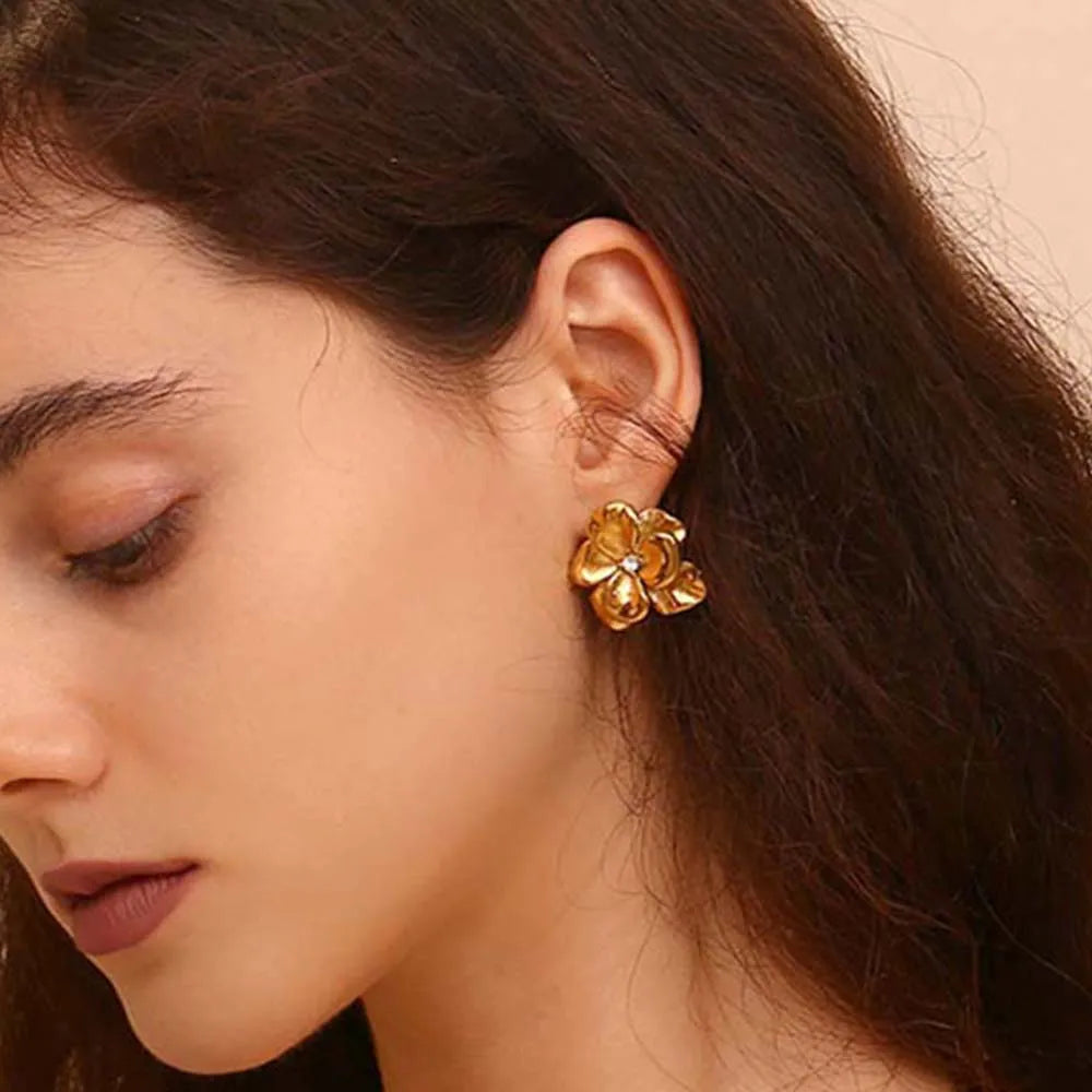 Elegant Flower Statement Earrings