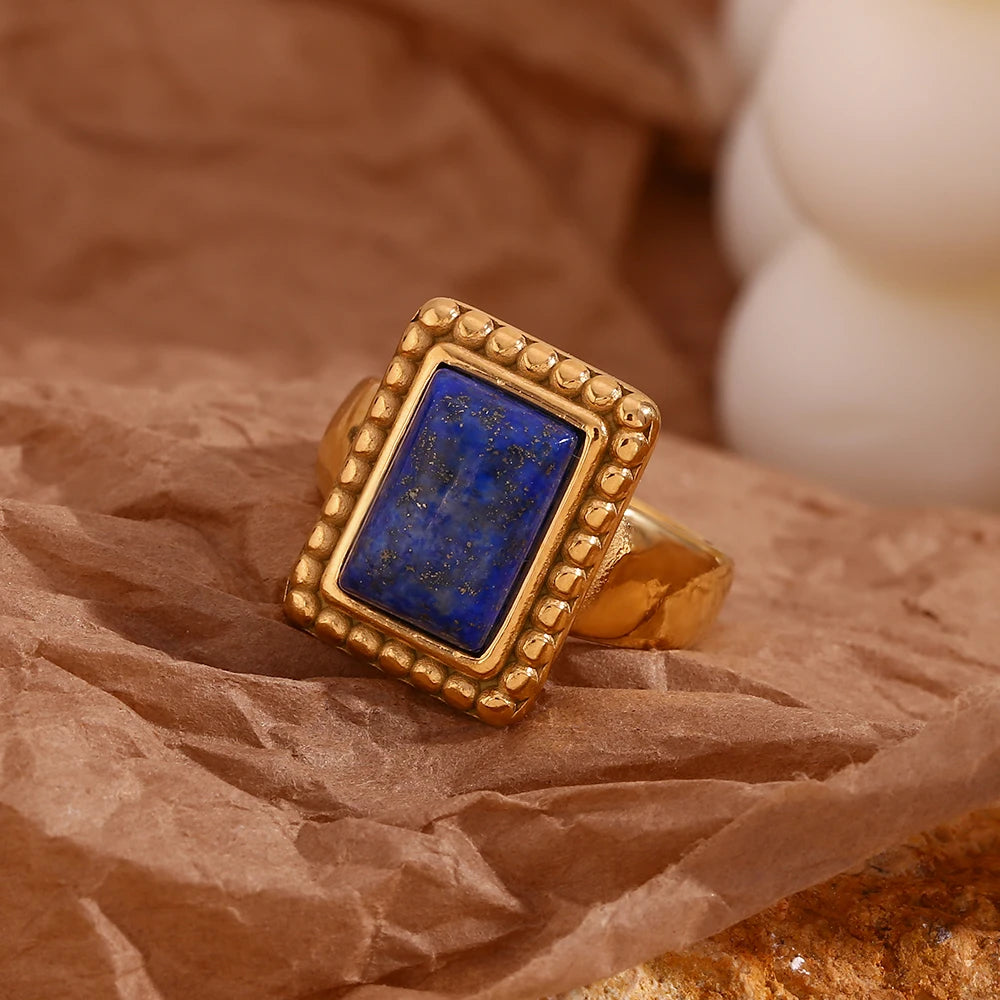 Amazonite & Lapis Rectangular Ring