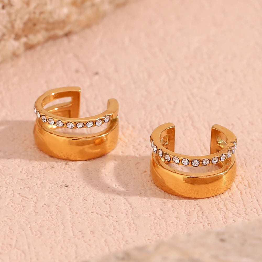 Halo Zircon Hollow Ear Clip