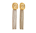 Spiral Zircon Tassel Earrings