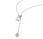 Zircon Square Heart Necklace