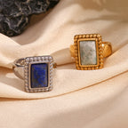 Amazonite & Lapis Rectangular Ring