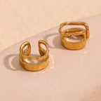Asymmetrical Hollow Clip Earring in 316L Stainless Steel