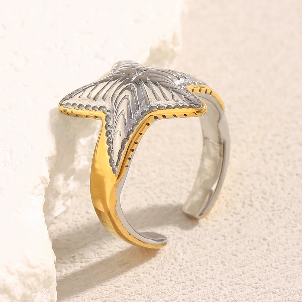 Starfish Charm Ring