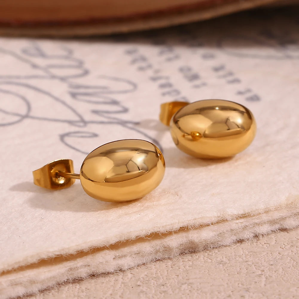 Elegant Stainless Steel Hollow Earrings – Gold and Silver