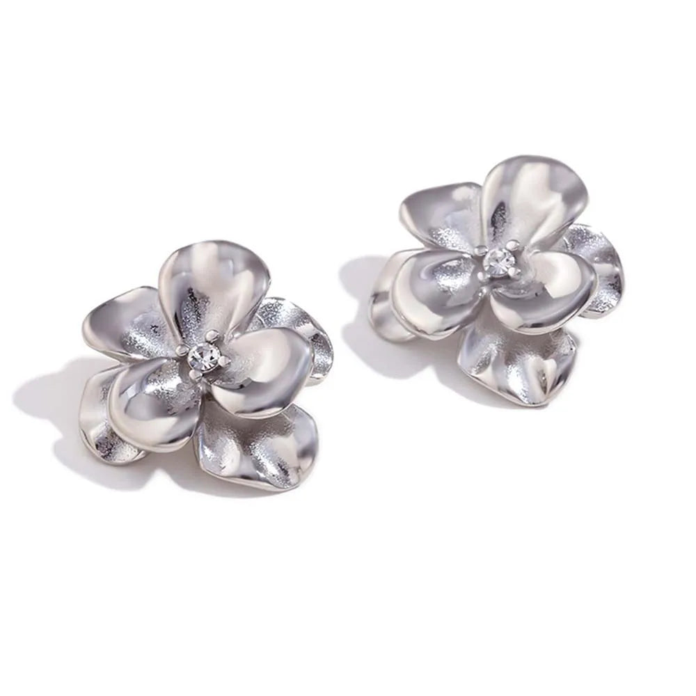 Elegant Flower Statement Earrings