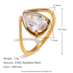 Sparkling Waterdrop Zircon Crown Ring