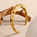 Zircon Star Moon Open Bracelet