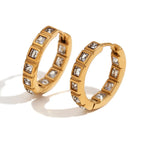 Luxury classic zirconia hoop earrings