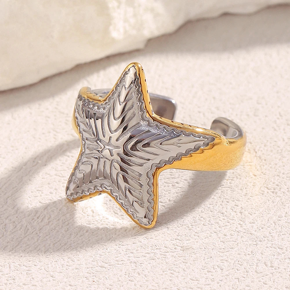 Starfish Charm Ring
