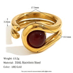 Double Line Bead Open Ring