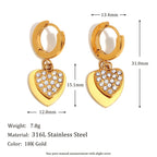 Twin Hearts Zircon Earrings