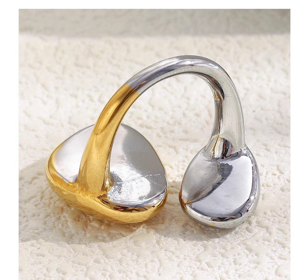 Two-Tone Asymmetric Open Ring