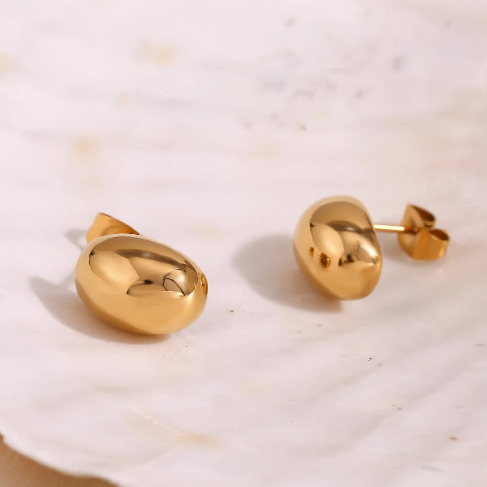 Elegant Stainless Steel Hollow Earrings – Gold and Silver