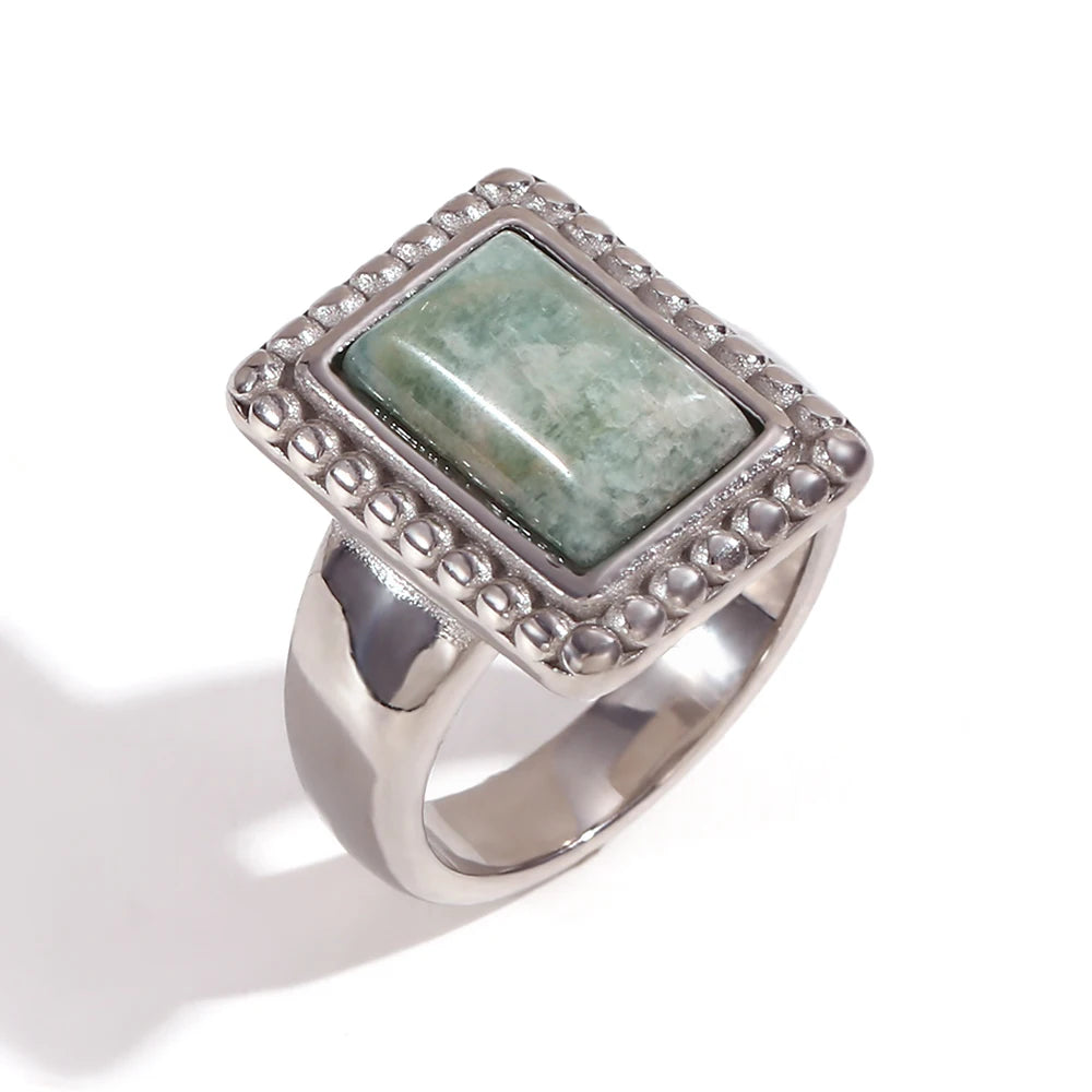Amazonite & Lapis Rectangular Ring
