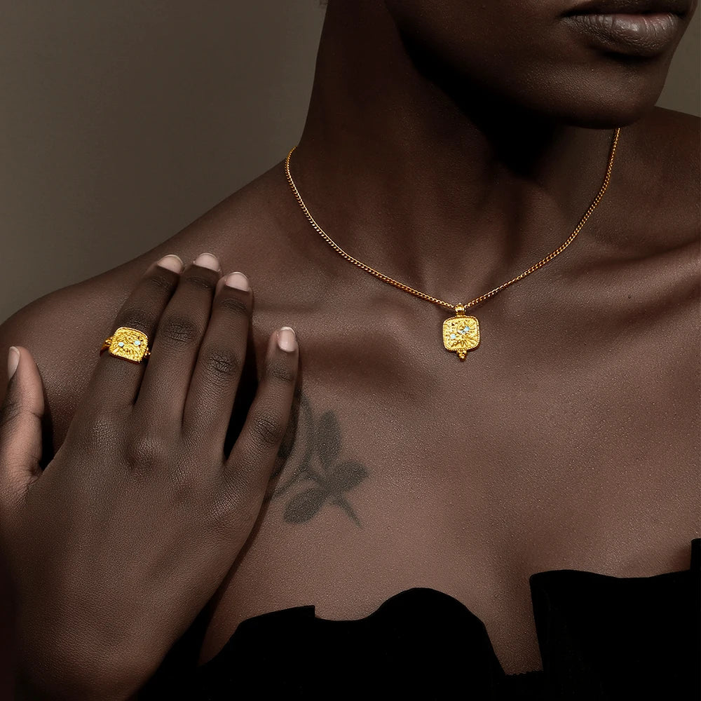 Sun Moon Star Necklace Ring