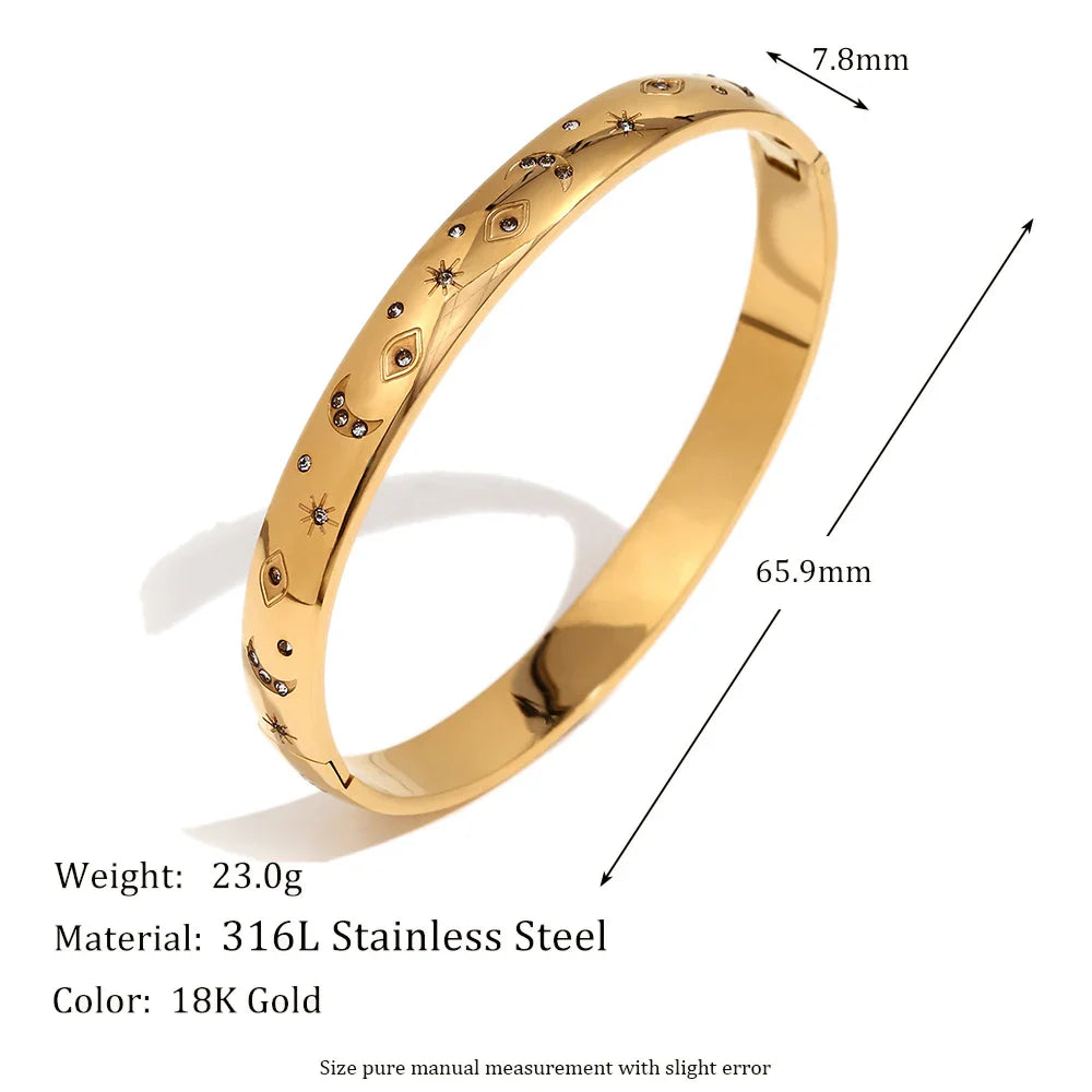 Bracciale Aperto Stella Sole Luna