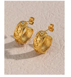 Sun, Moon and Star Earrings in 18K Stainless Steel with Zirconia