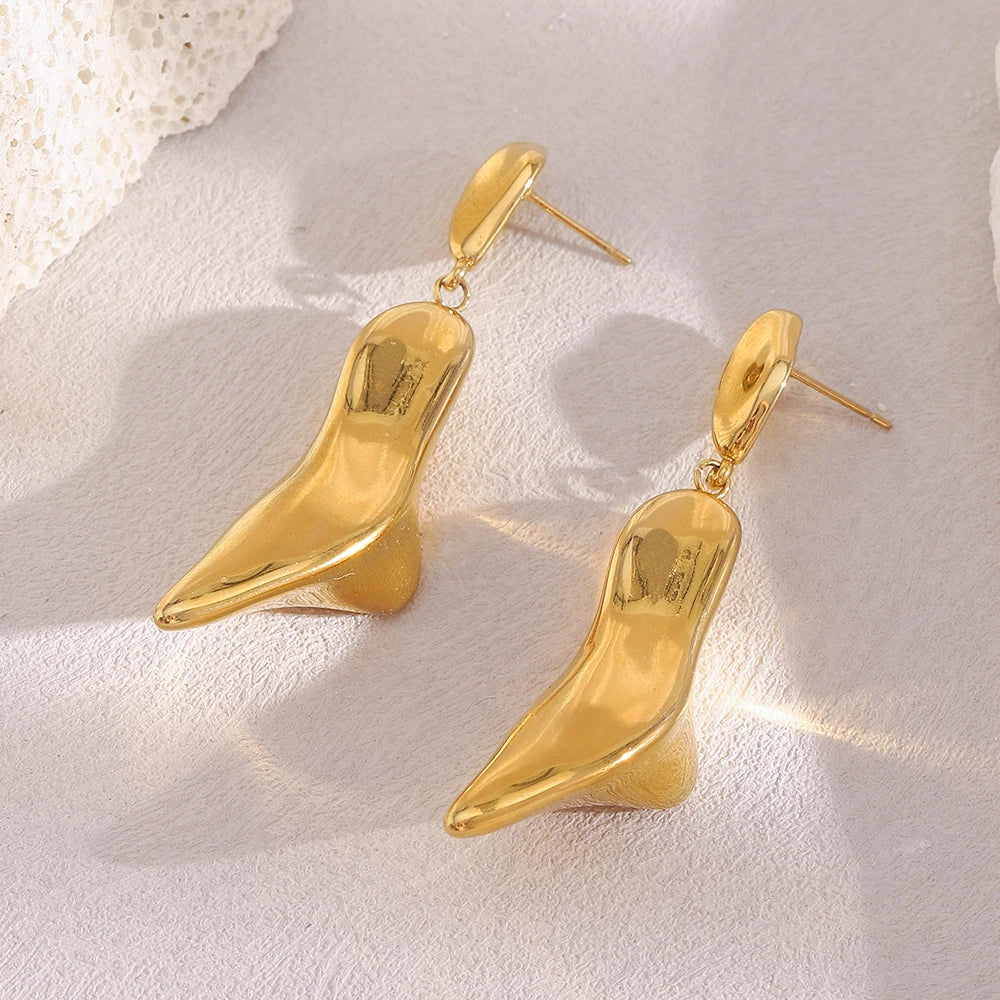 Creative 316L Stainless Steel High Heel Shoe Shaped Earrings