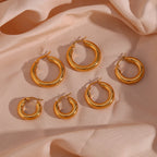 Minimalist Gold Hoops Set