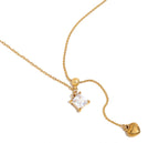 Zircon Square Heart Necklace