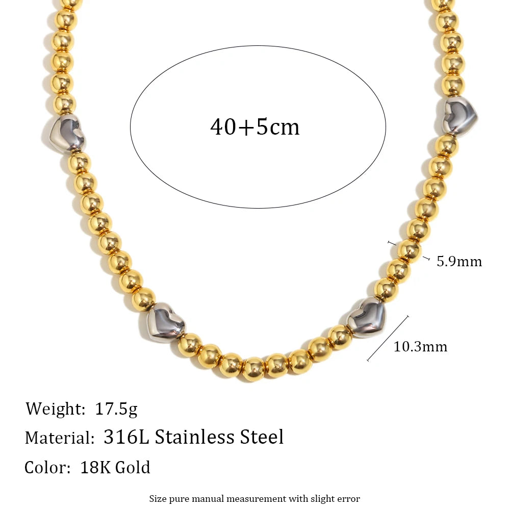 Double Colour Bead Love Necklace