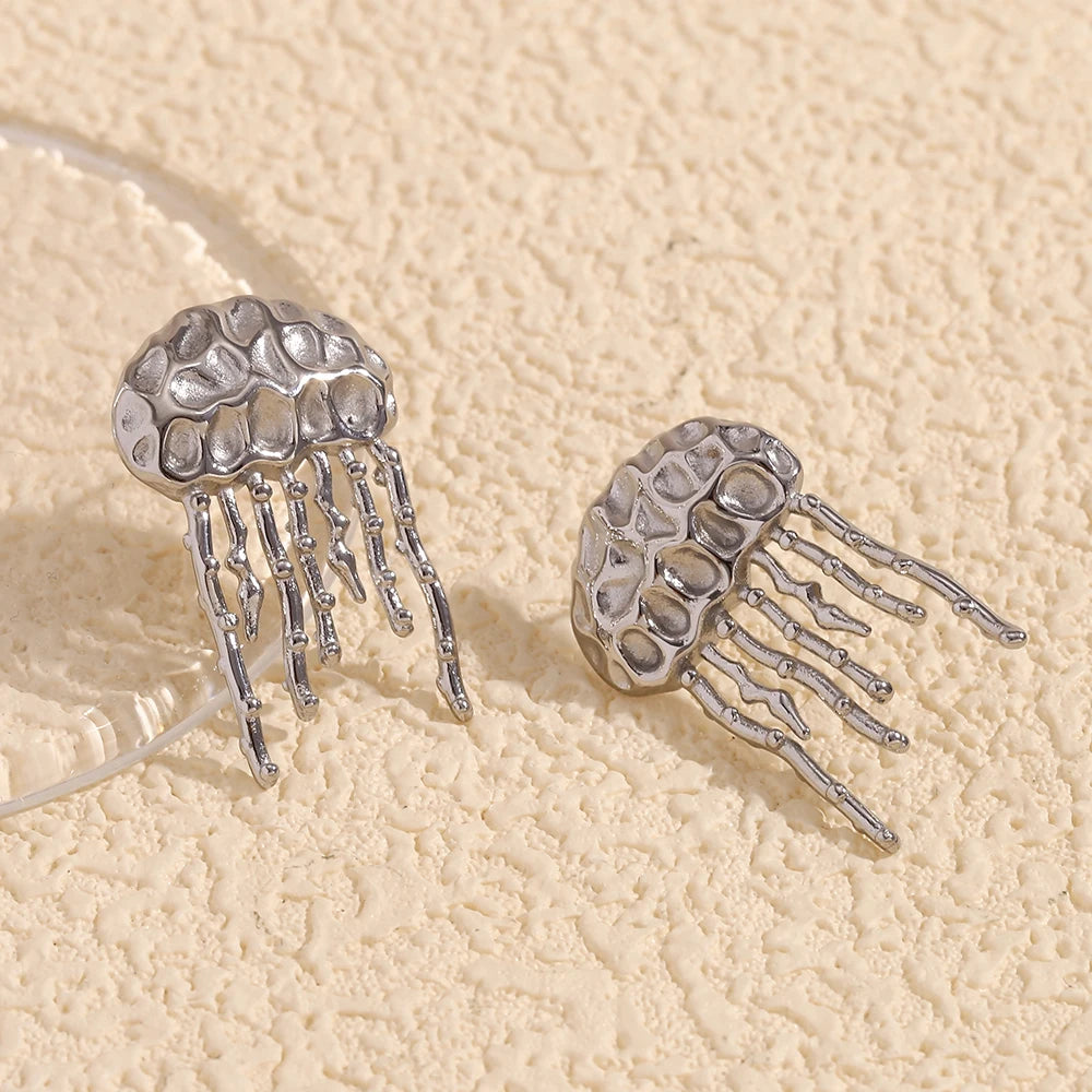 Jellyfish Hammered Texture Earrings