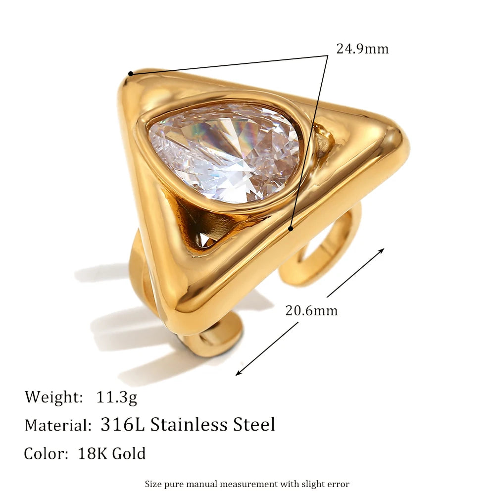 Triangle Water Drop Ring