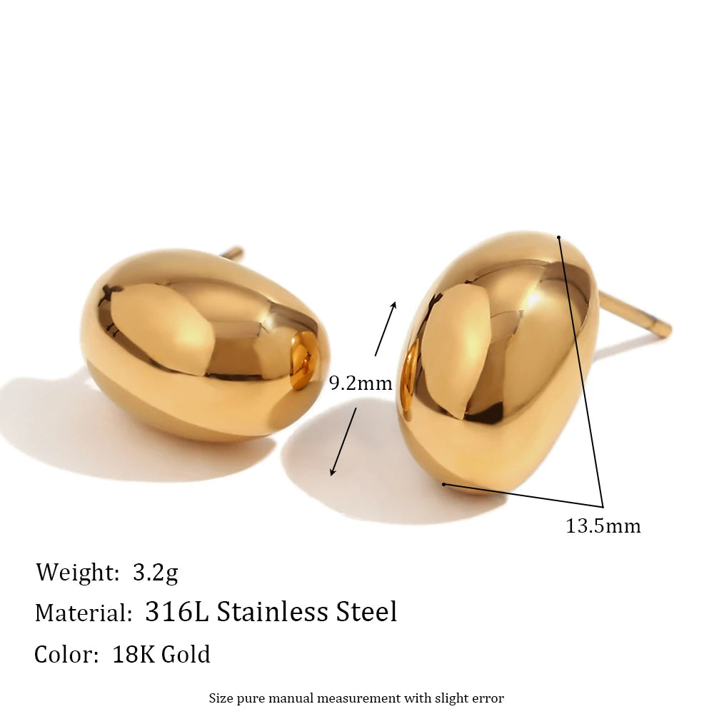 Elegant Stainless Steel Hollow Earrings – Gold and Silver
