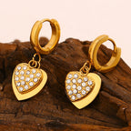 Twin Hearts Zircon Earrings