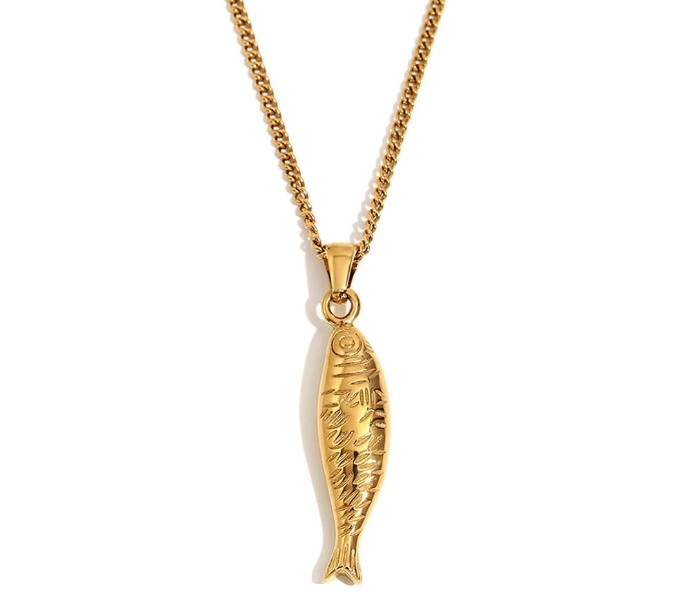 Y-Shaped Fish Pendant Necklace