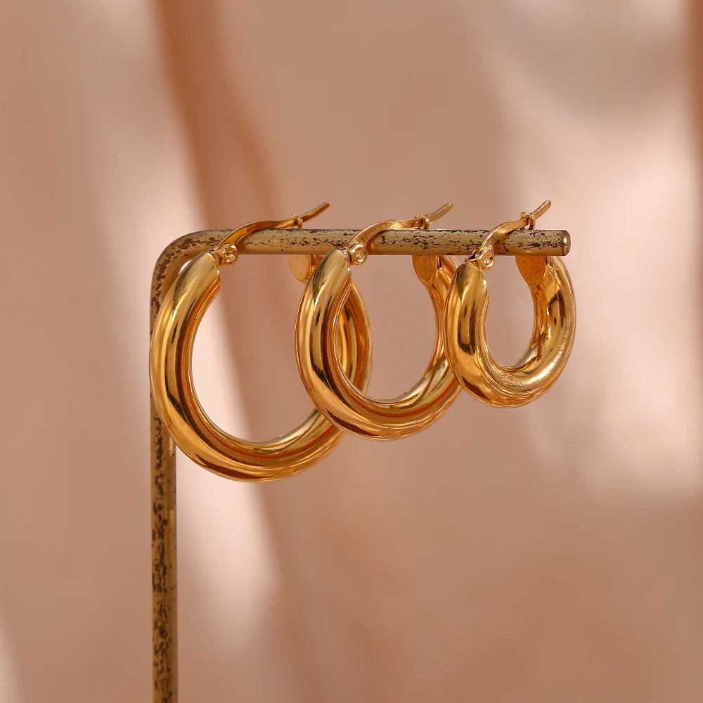 Minimalist Gold Hoops Set