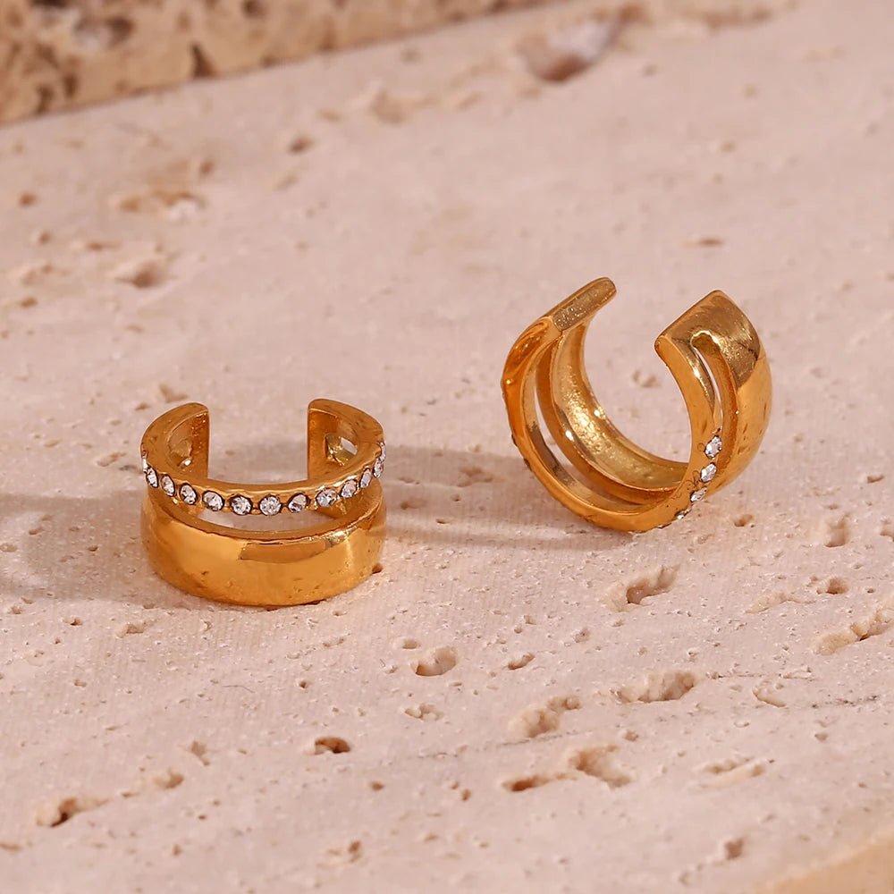 Halo Zircon Hollow Ear Clip