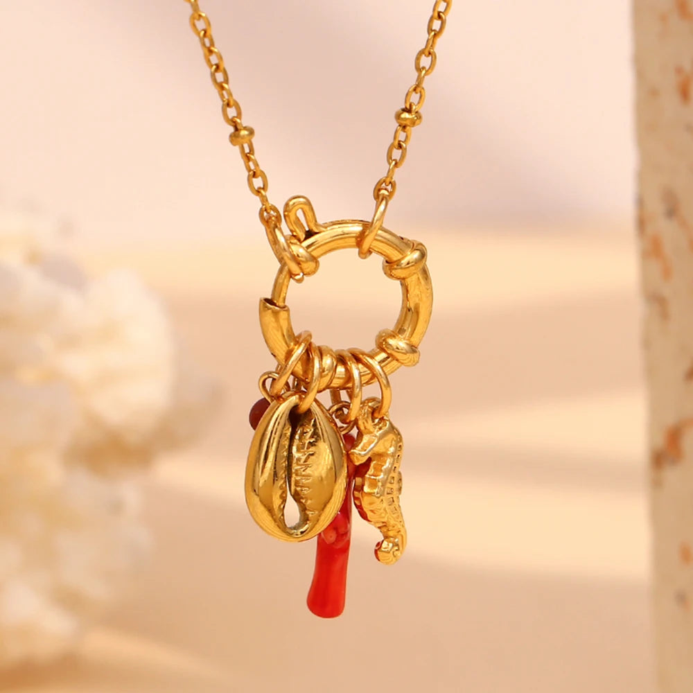 Shell Seahorse Necklace