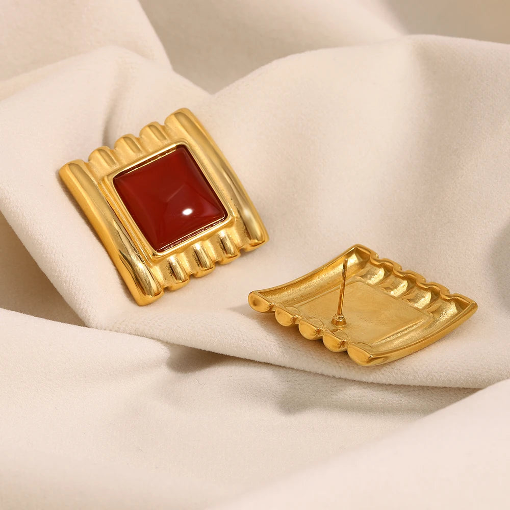 Elegant Square Stud Earrings