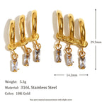Gold Tassel Zircon Earrings
