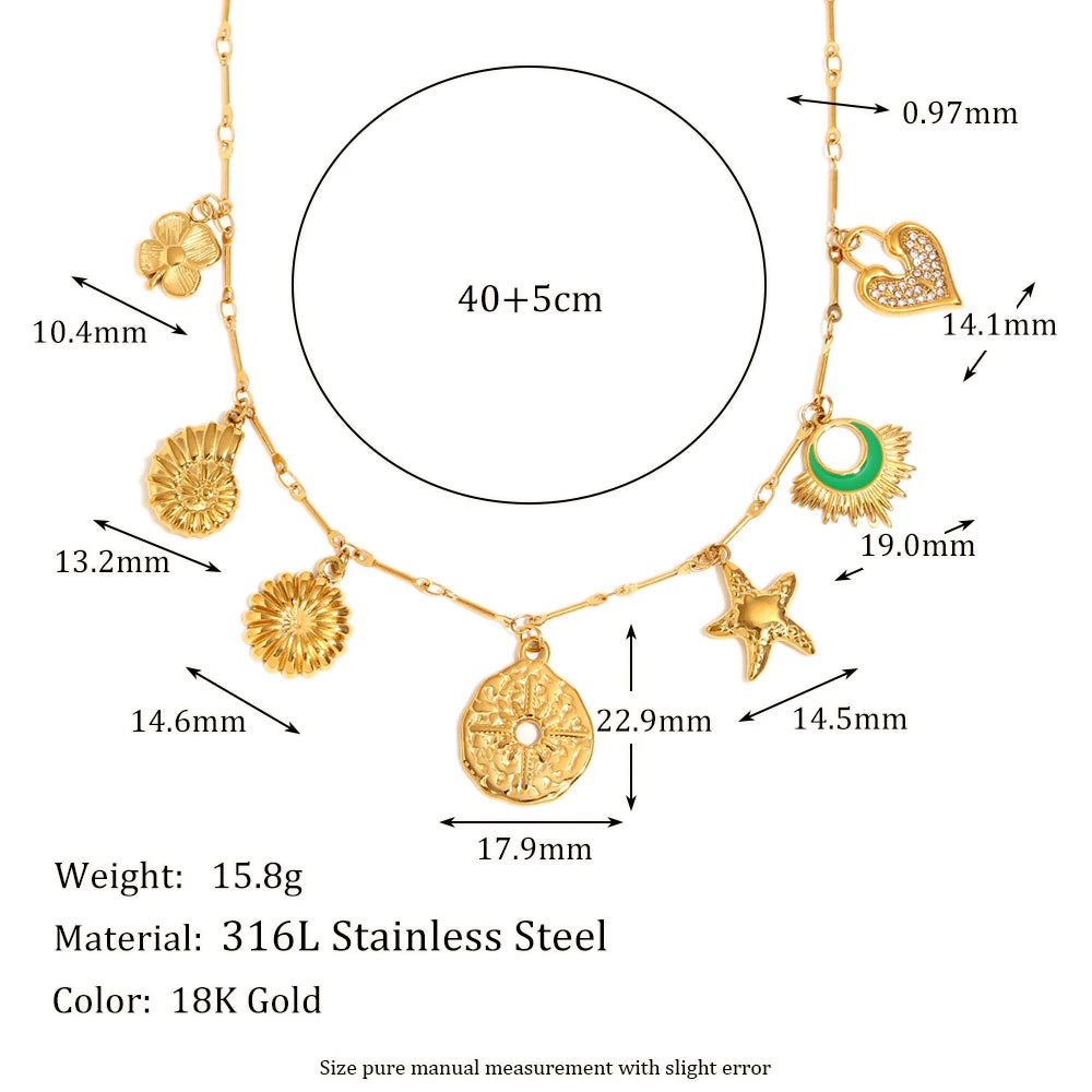 Starfish & Shell Necklace Set